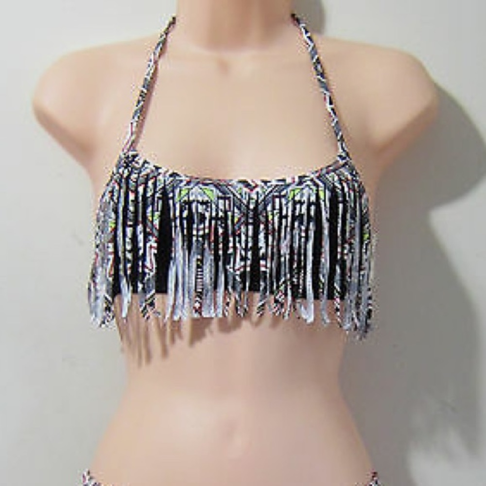 Victoria’s Secret Pink Aztec Fringe Bikini Top LG